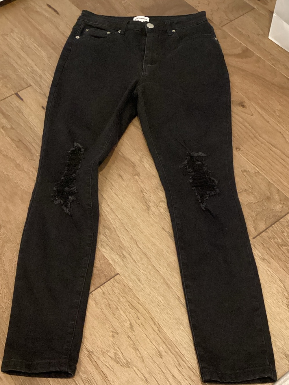 superdown Black Skinny Distressed Jeans